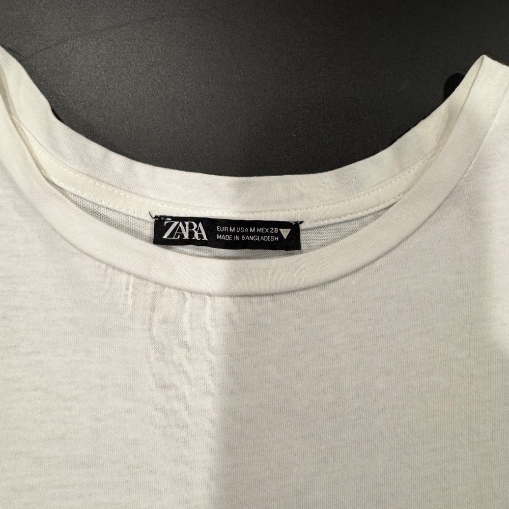 Zara White Ruffle Swing Top~Size Med. - Picture 2 of 3